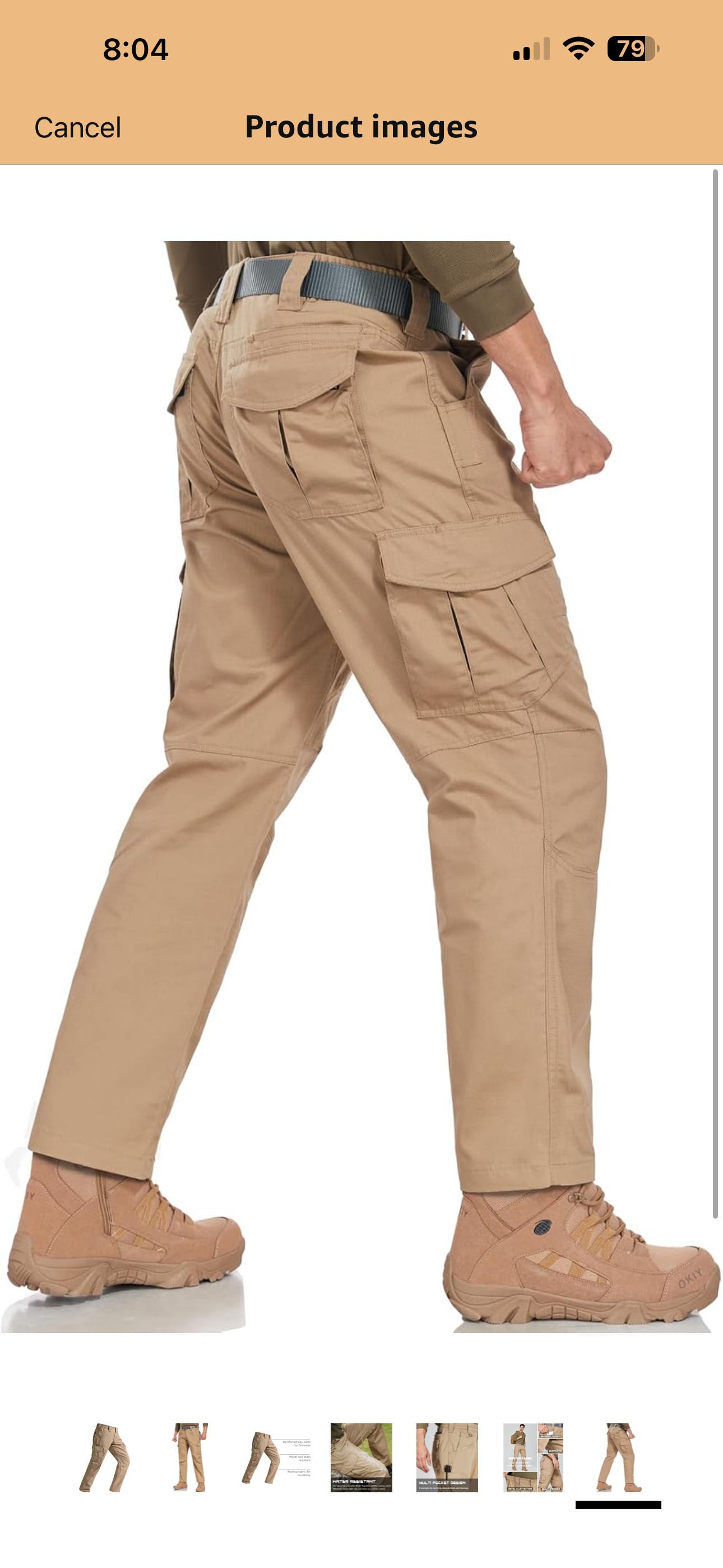 SPOSULEI Mens Tactical Pants Ripstop Cargo Work Pants with 9 Pockets Water Resistant Breathable Hiking Construction Pants