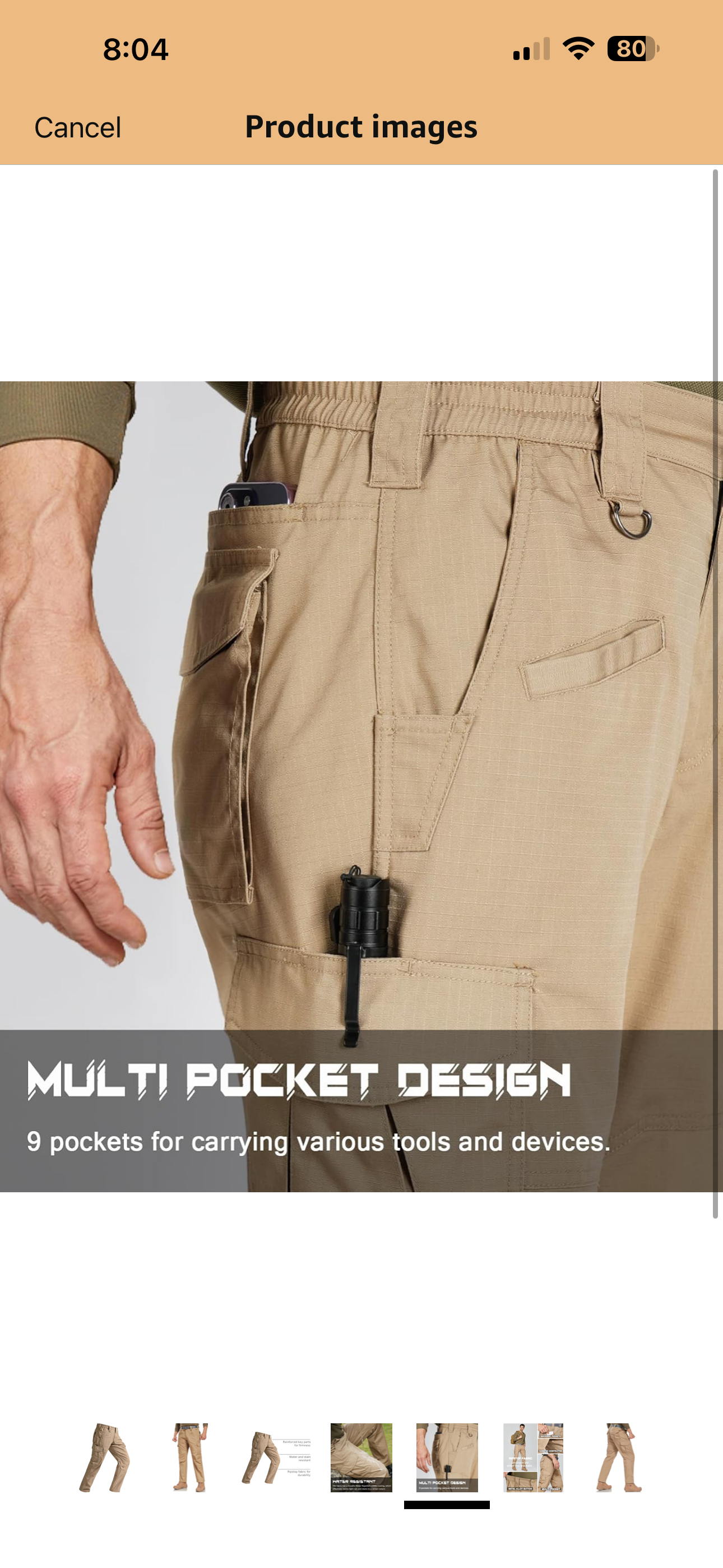 SPOSULEI Mens Tactical Pants Ripstop Cargo Work Pants with 9 Pockets Water Resistant Breathable Hiking Construction Pants