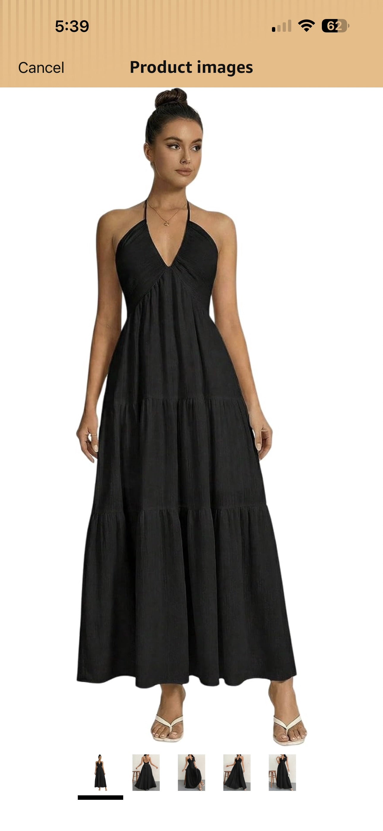 OYOANGLE Women's Summer Beach Halter Sundress Formal Wedding Guest Dress Backless Flowy Vacation Boho Maxi Dresses
