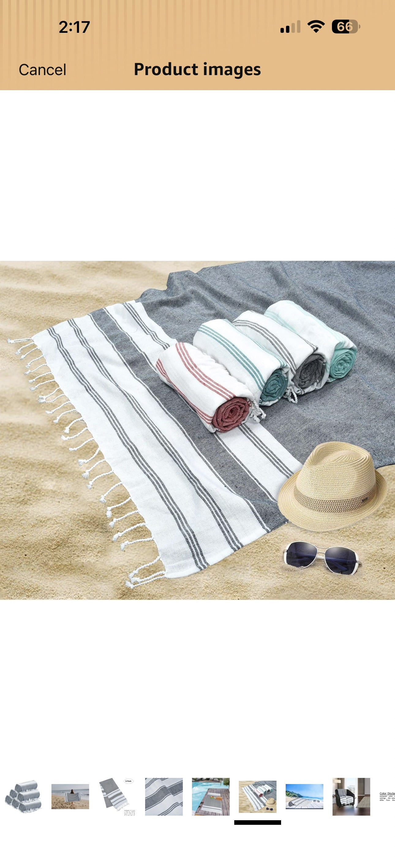 GLAMBURG Peshtemal Turkish Beach Towel Cotton Oversized 36x71 Set of 6 for Adults, Soft Durable Absorbent Extra Large Hammam Bath Sheet - Navy Blue