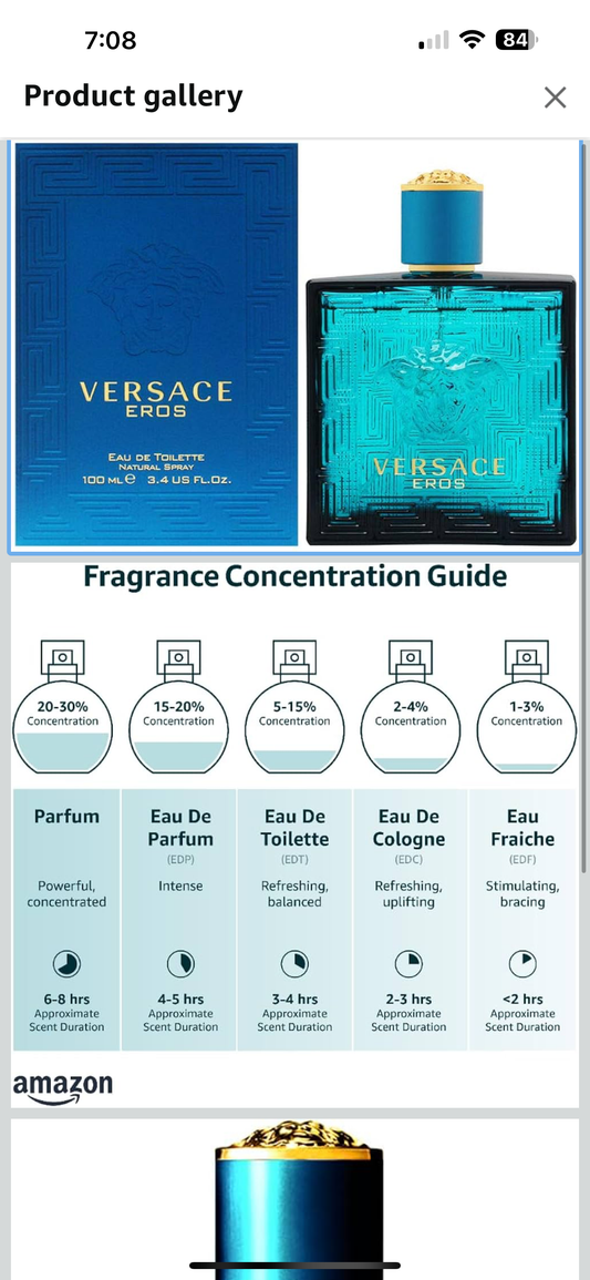 Versace Eros for Men 3.4 oz Eau de Toilette Spray