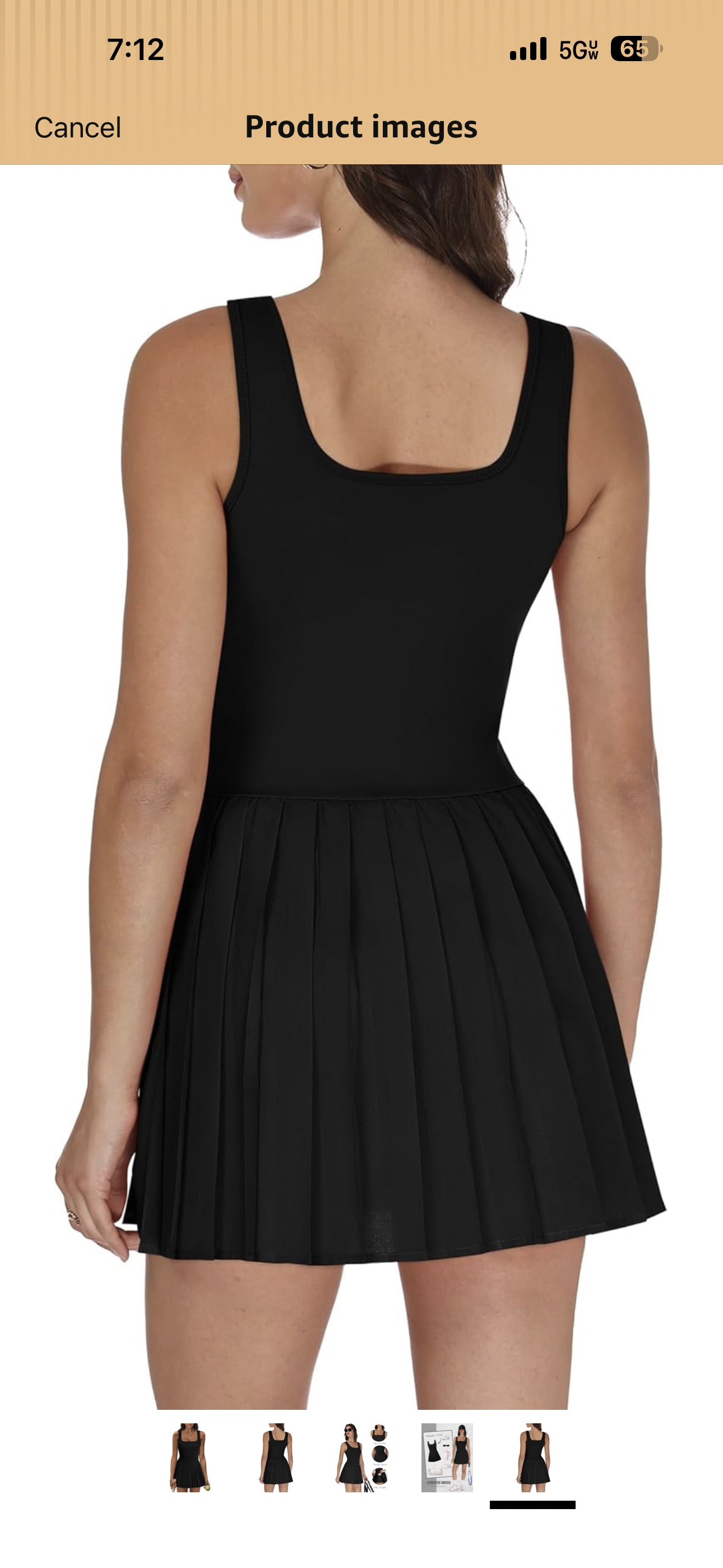 Athletic Dress for Women Built in Shorts U Neck Womens Tennis Dress Pleated with Pockets Sleeveless Golf Clothes