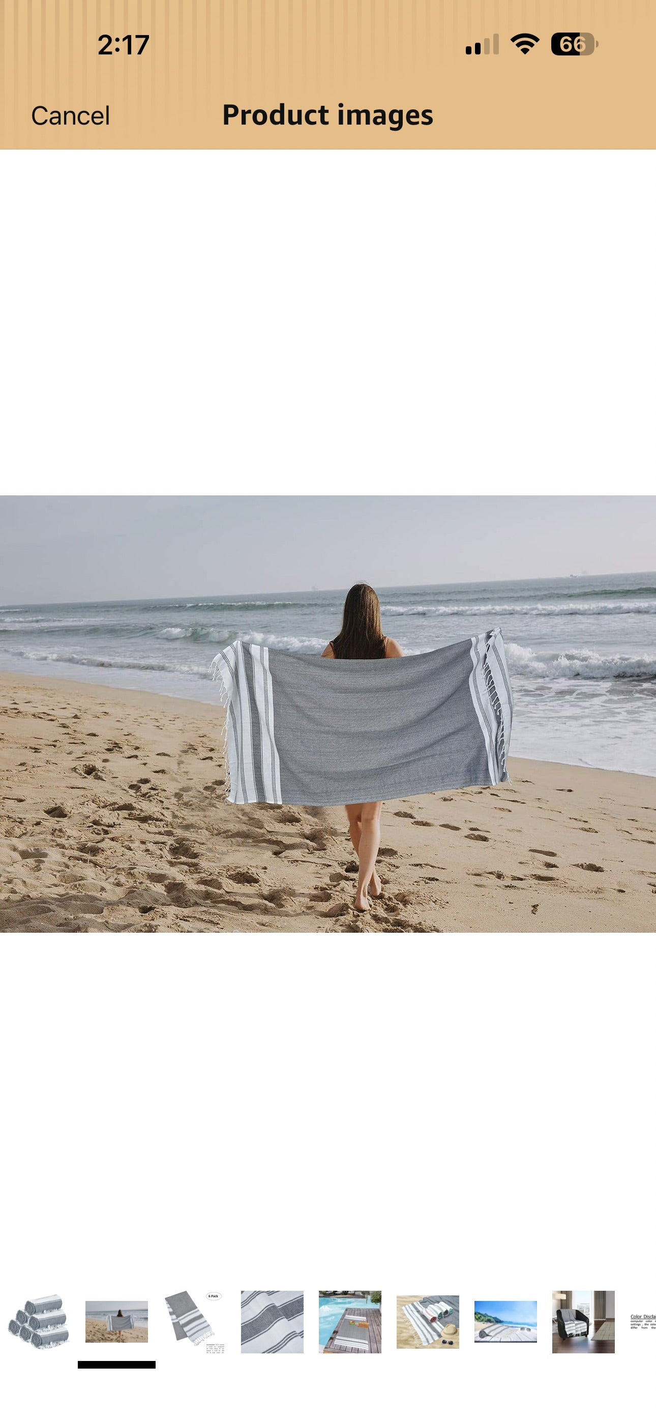 GLAMBURG Peshtemal Turkish Beach Towel Cotton Oversized 36x71 Set of 6 for Adults, Soft Durable Absorbent Extra Large Hammam Bath Sheet - Navy Blue