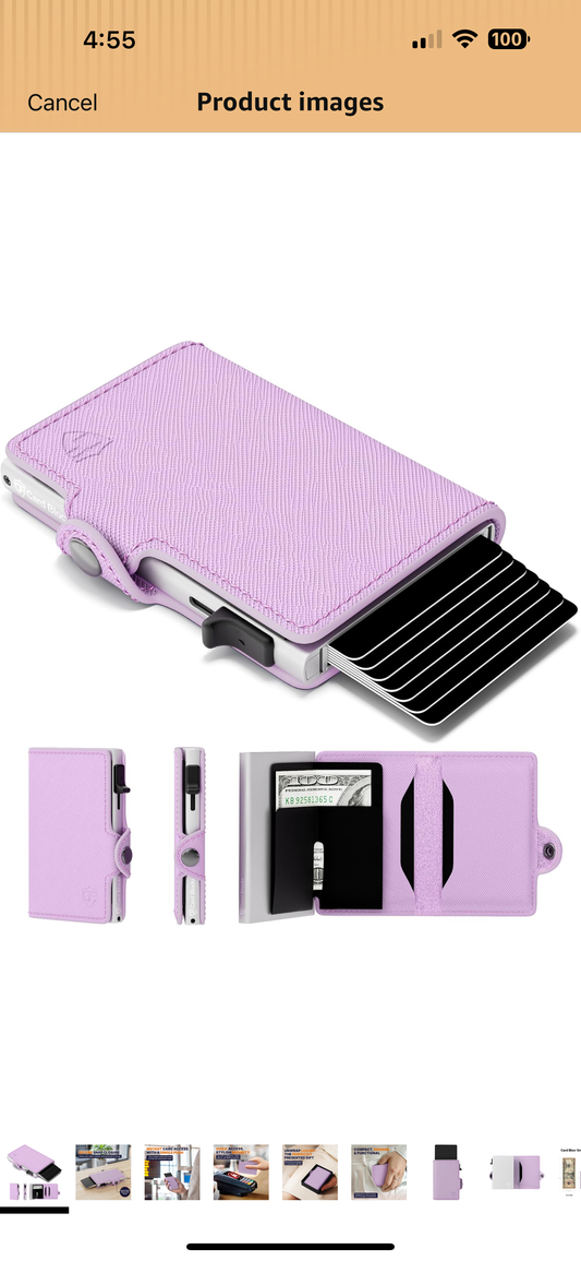 Conceal Plus Small RFID Wallet Women, Slim Compact Travel RFID Blocking Credit Card Holder Womens Wallet, Smart Pop Up RFID Minimalist Card Case, Capacity 6-10 Cards Plus Cash & ID