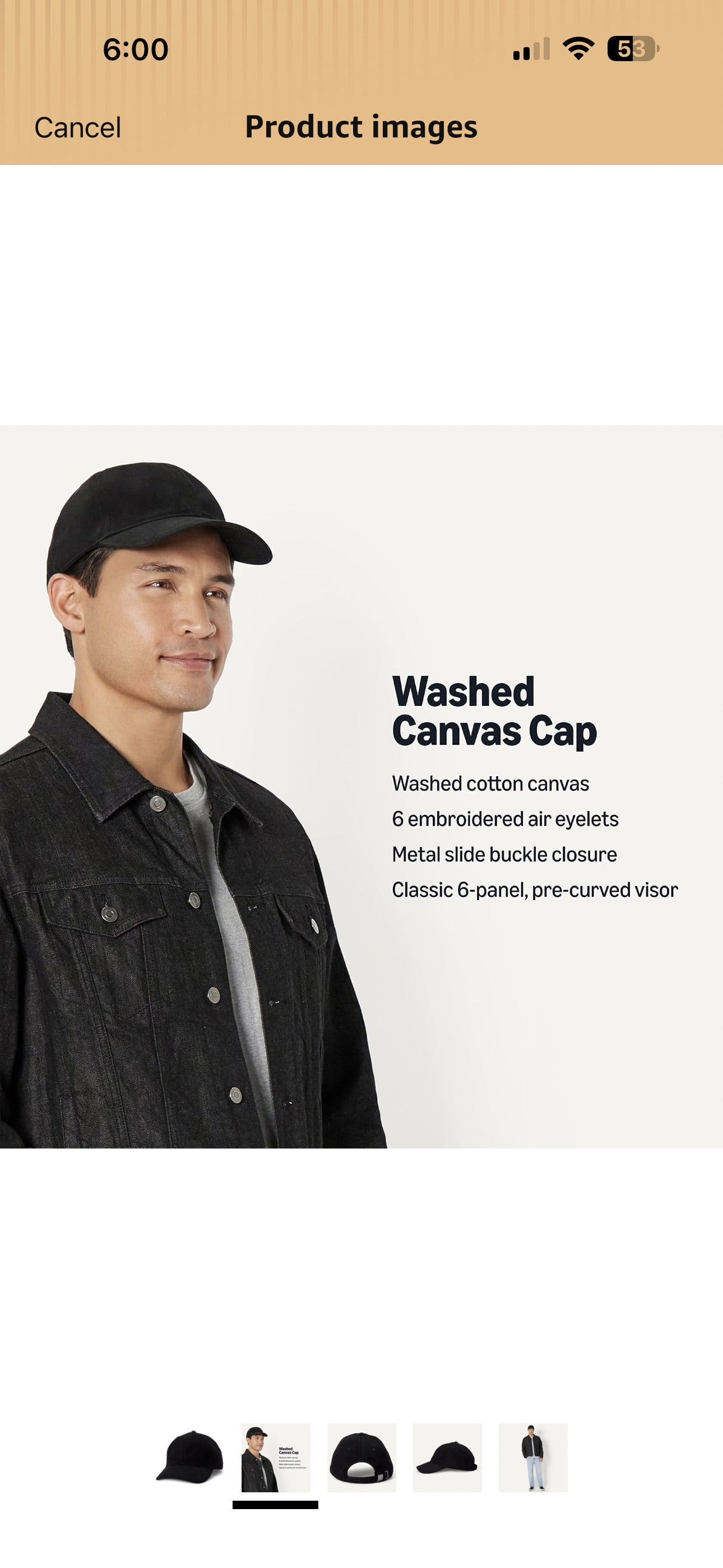 Men's Washed Cotton Baseball Cap