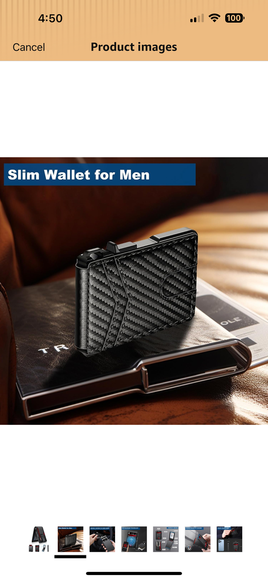 Wallet for Men, Mens Minimalist Wallet 9-13 Cards, Slim Compact Wallet with Money Clip & ID Window, RFID Blocking Smart Pop Up Card Wallet, Metal Aluminum Credit Card Holder Bifold Wallet