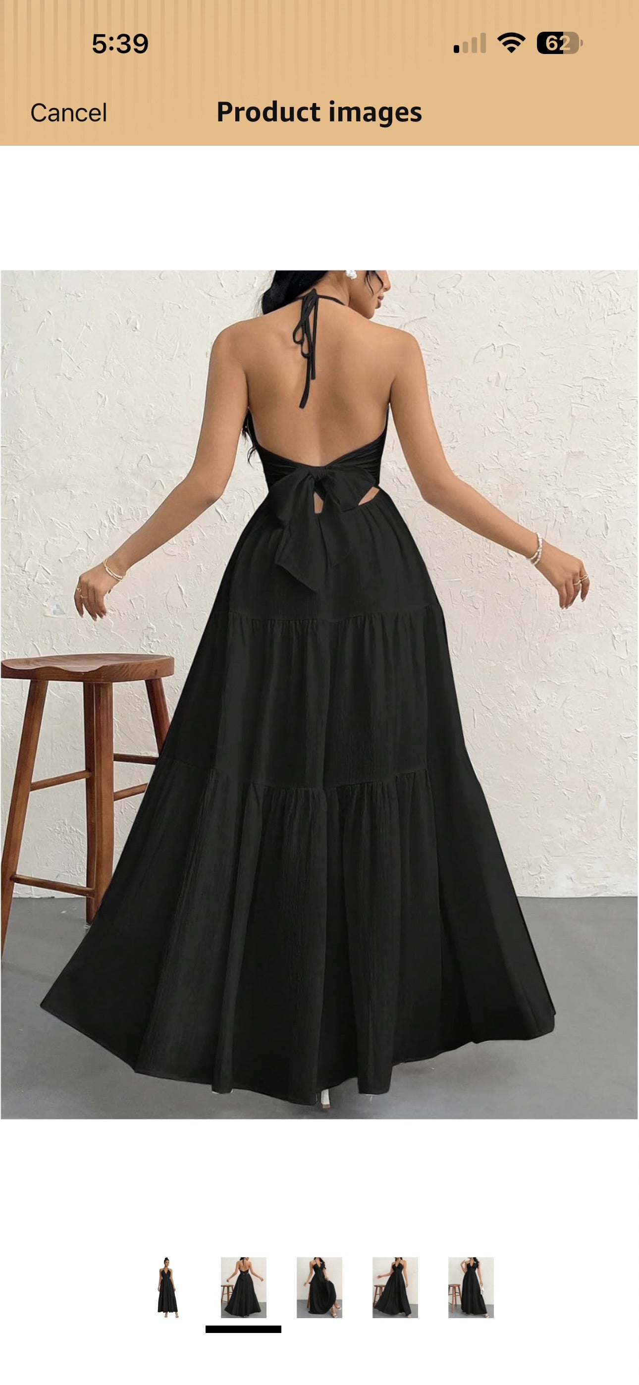 OYOANGLE Women's Summer Beach Halter Sundress Formal Wedding Guest Dress Backless Flowy Vacation Boho Maxi Dresses