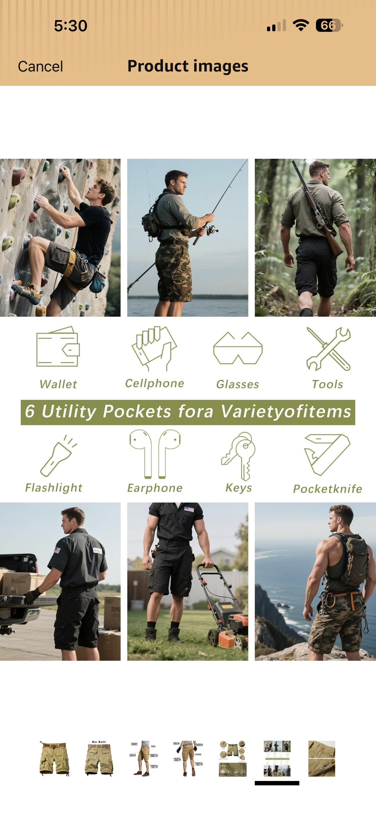 Camo Cargo Shorts for Men Cotton Casual Wild Outdoor Work Relaxed Fit Shorts with Multi-Pocket