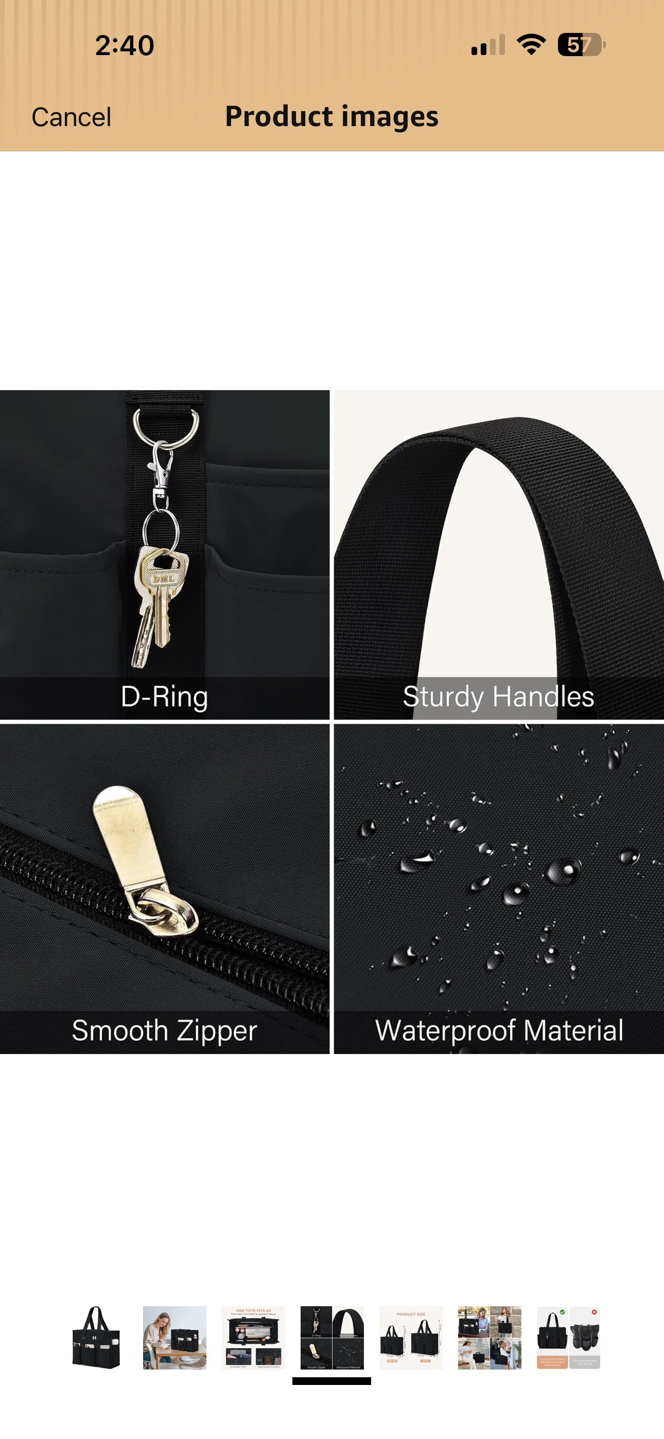 Becokan Large Tote Bag for Women Waterproof with 12 Pockets Top Zipper Closure Utility Teacher Nurse Bags for Work School