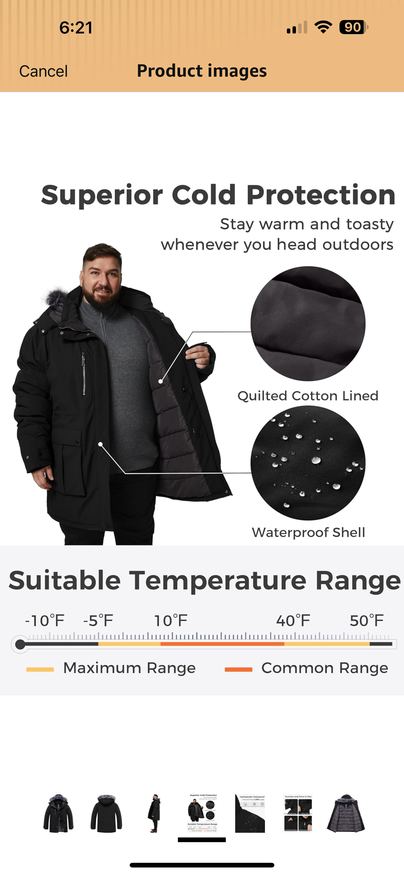 wantdo Big and Tall Winter Coat Puffer Jacket Snow Parka