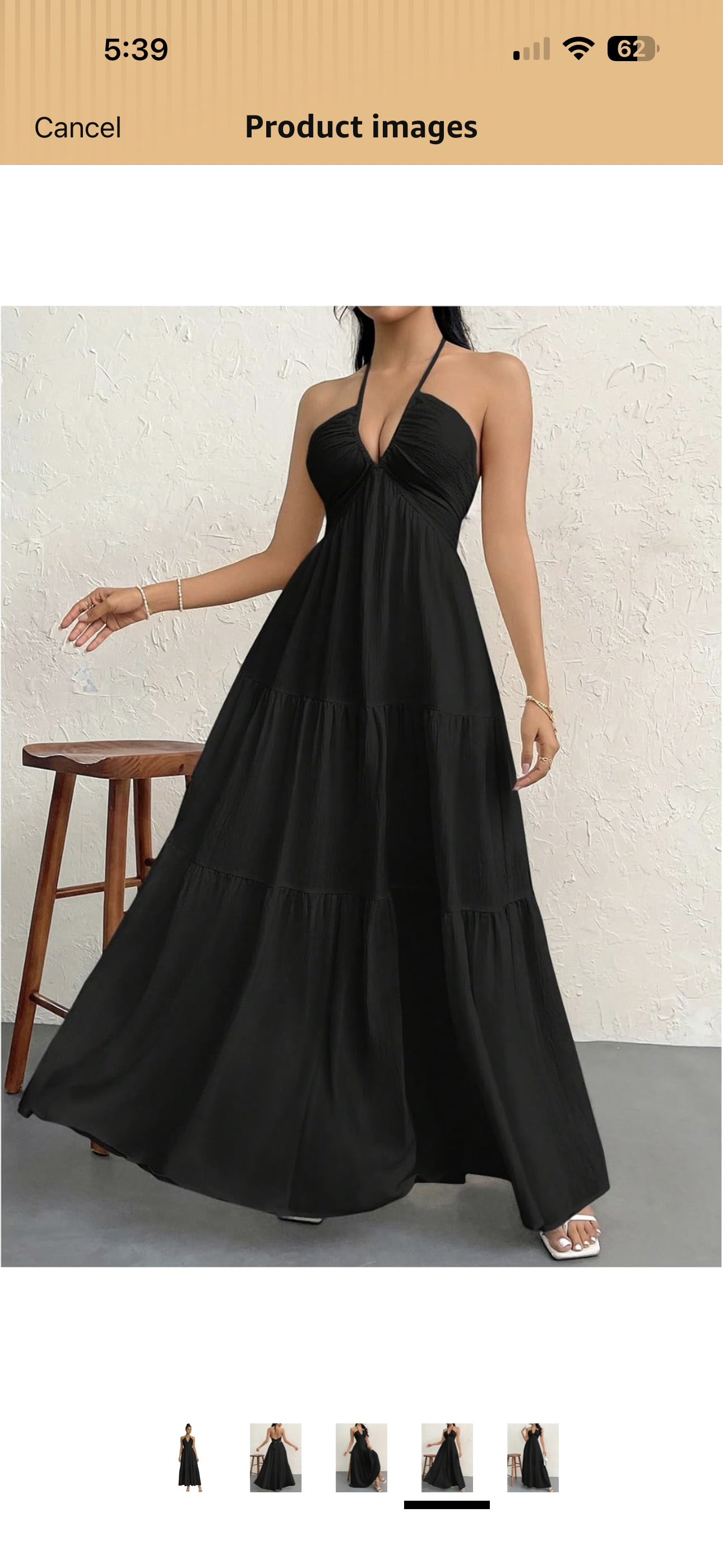 OYOANGLE Women's Summer Beach Halter Sundress Formal Wedding Guest Dress Backless Flowy Vacation Boho Maxi Dresses