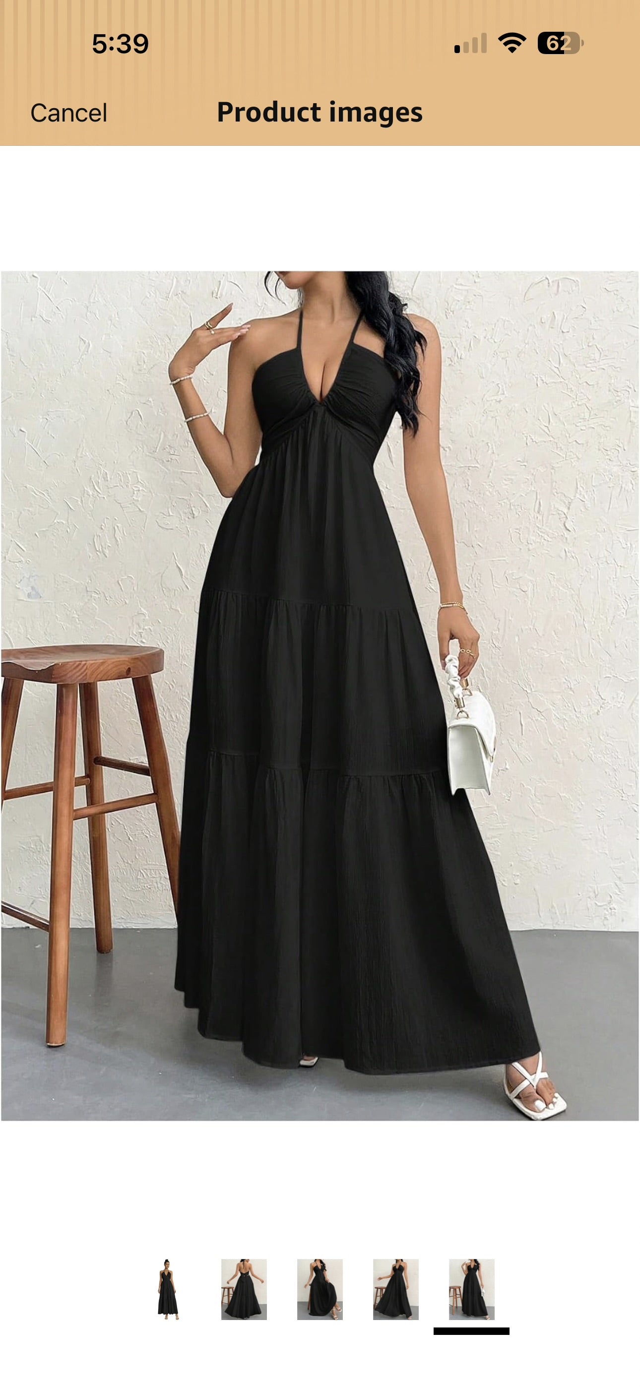 OYOANGLE Women's Summer Beach Halter Sundress Formal Wedding Guest Dress Backless Flowy Vacation Boho Maxi Dresses
