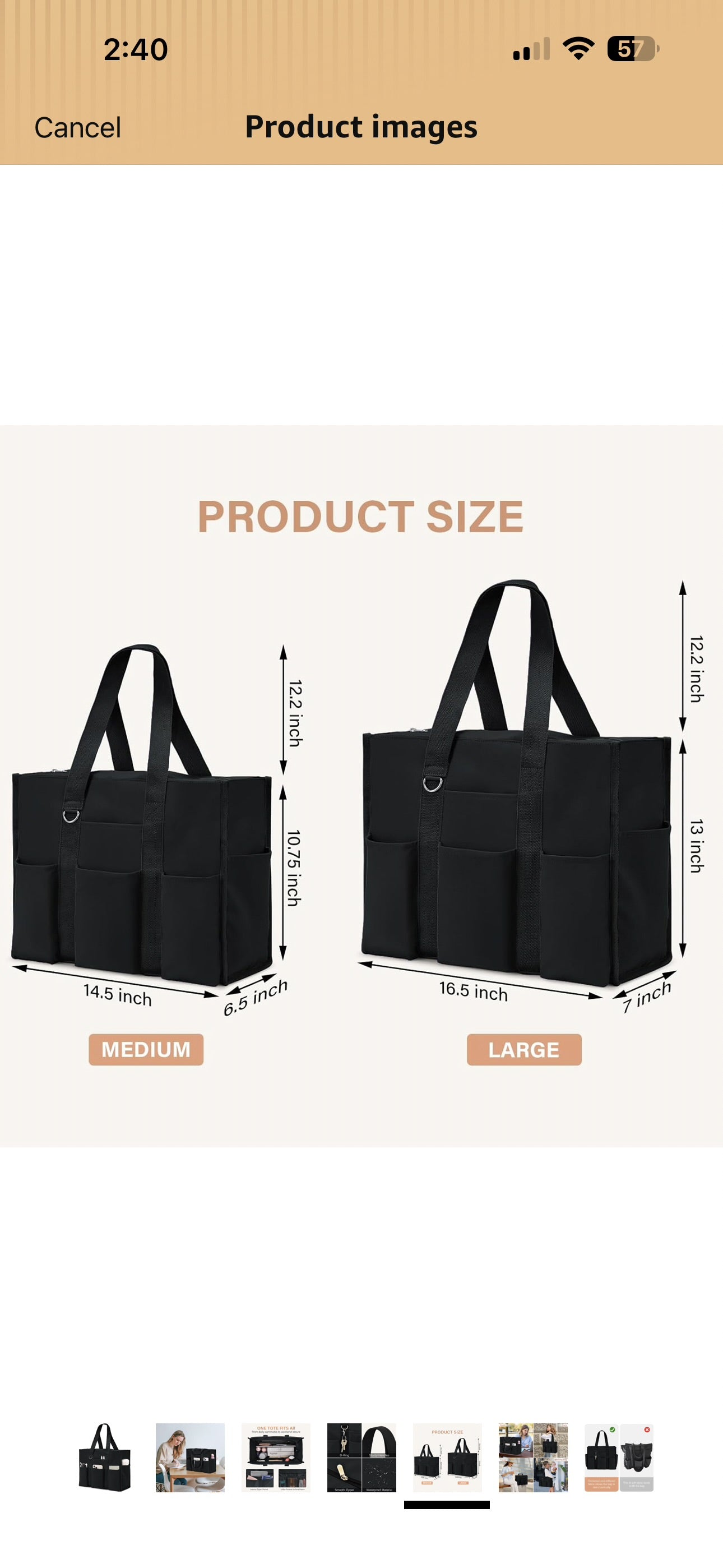 Becokan Large Tote Bag for Women Waterproof with 12 Pockets Top Zipper Closure Utility Teacher Nurse Bags for Work School