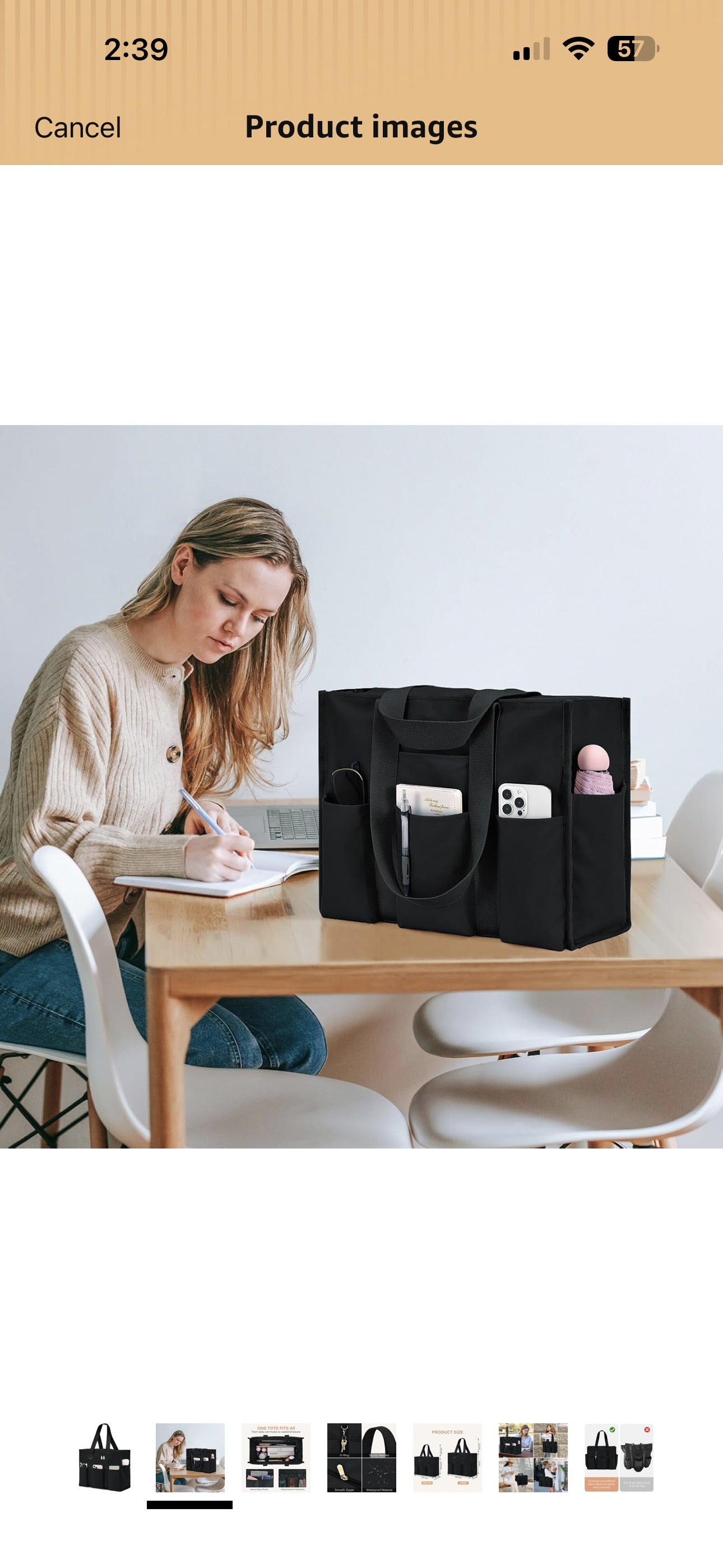 Becokan Large Tote Bag for Women Waterproof with 12 Pockets Top Zipper Closure Utility Teacher Nurse Bags for Work School