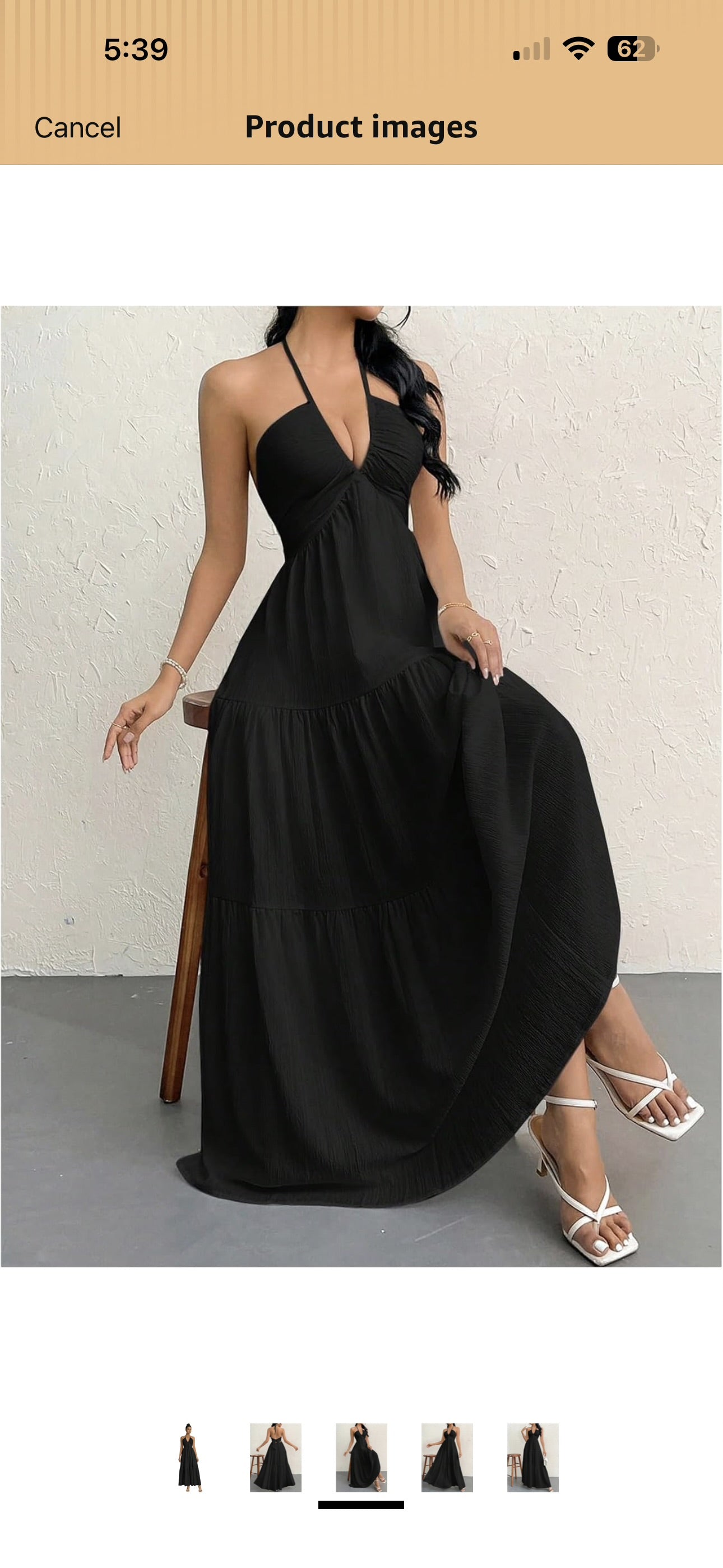 OYOANGLE Women's Summer Beach Halter Sundress Formal Wedding Guest Dress Backless Flowy Vacation Boho Maxi Dresses