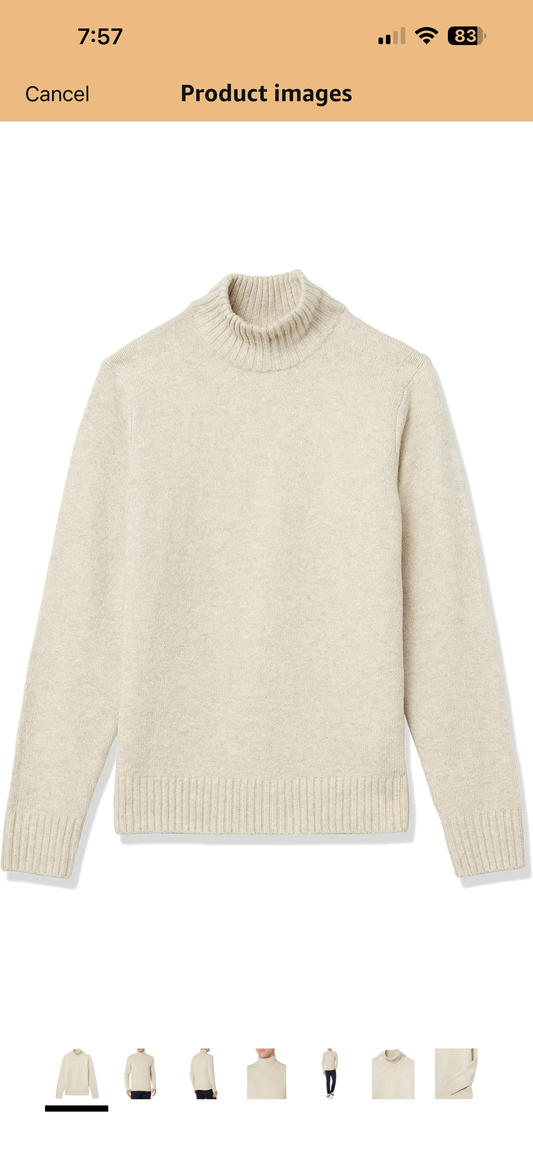 Men's Long-Sleeve Soft Touch Turtleneck Sweater