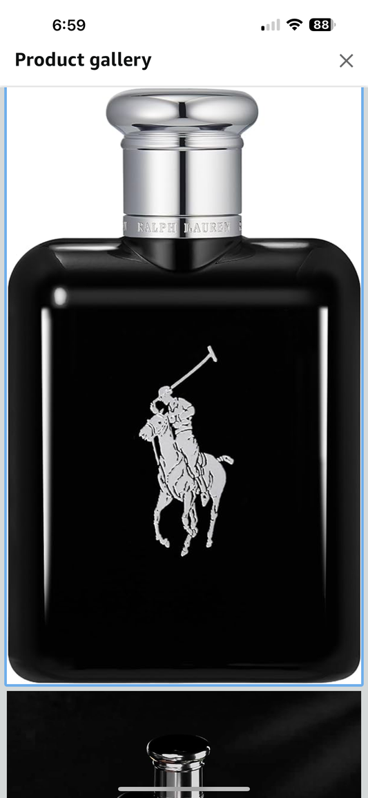 RALPH LAUREN FRAGRANCES - Polo Black - Eau de Toilette - Men's Cologne - Woody & Fresh - With Patchouli, Sandalwood, and Mandarin - Medium Intensity